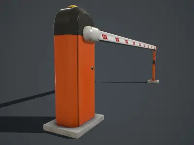 Automatic Traffic Barrier PBR Low-poly 3D model