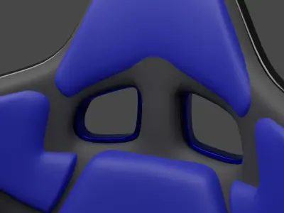 blue sport bucket seat Low-poly 3D model