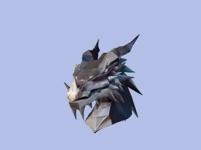 Low-Poly Dragon Head Free 3D model
