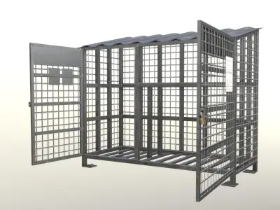 Gas Cylinder Cage Clean Low-poly 3D model