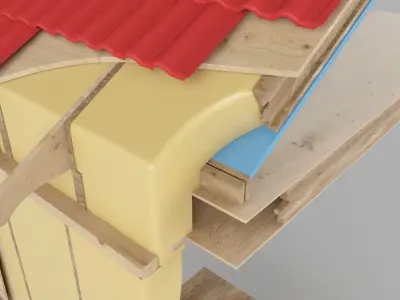 House Wall Cross Section Insulation 3D model