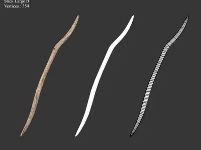 Medieval Essentials Sticks Building Set Low-poly 3D model