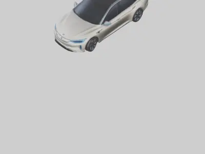 Luxury Electric Sedan model Low-poly 3D model