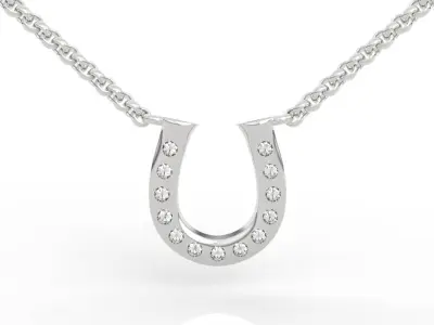 Diamond Horseshoe Necklace 3D print model