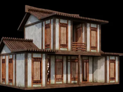 Medieval Houses Pack 91-92-93-94-95 - 4K Textures Game Ready Low-poly 3D model