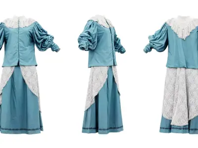 Lace Decorated Dress Low-poly 3D model