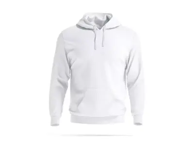 White Hoodie - sports sweatshirt with hood  3D model