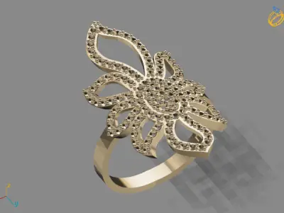 Vintage Womens Diamond Ring Women Rings 3dmodels 3D print model 3D print model 28