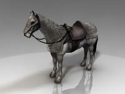 Horse with armor - Lowpoly - Low-poly 3D model