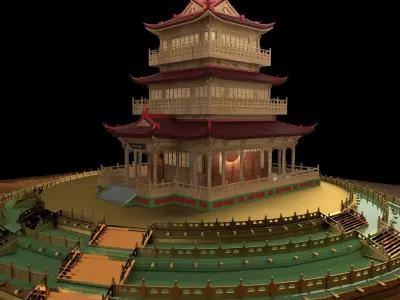 Chinese ancient house 3D model 44