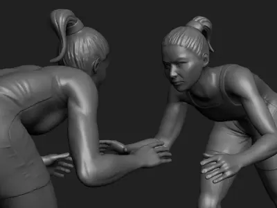 Women Wrestler ready to print 3D print model