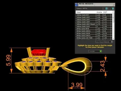 Elegant Heart Shape Gemstone Pendant for Women 313 3D print model