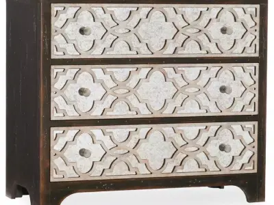 Sanctuary Fretwork 3 Drawer Chest Hooker Furniture Free 3D model