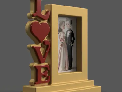 LOVE Photo Frame 3D Model STL for Gift and Decoration 3D print model