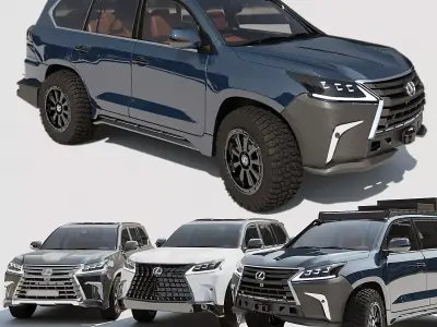 Lexus LX570 3d model Low-poly 3D model