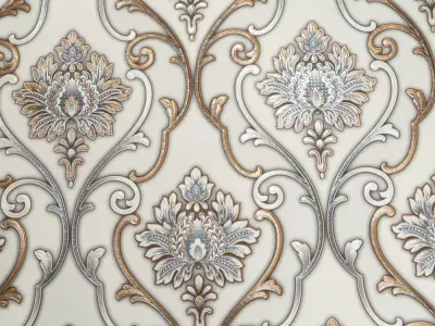 Ivory Royale Damask Wallpaper Texture  Texture