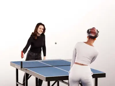 Lizzy Rae 14580 - Two Young Women Playing Table Tennis Low-poly 3D model