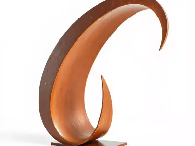 Sculptural Curved Metal Art Model Pack Low-poly 3D model