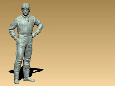 Gilles Villeneuve Ferrari F1 Driver 3D print model