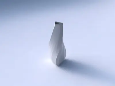 Vase puffy tipped triangle with bands 3D print model purchase
