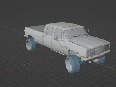 Chevy Squarebody CrewCab Show Truck 3D model