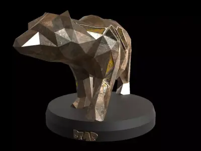 Steampunk Bear Low-poly 3D model