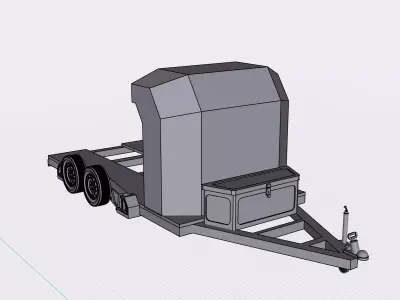Air Bagged Vehicle Trailer with accessories diorama race car 3D print model