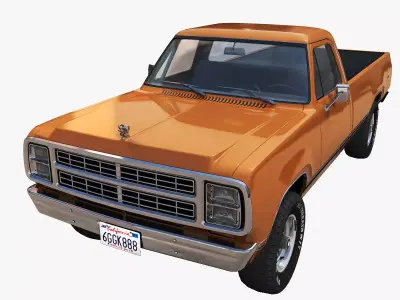 79 Dodge pickup D100 Low-poly 3D model