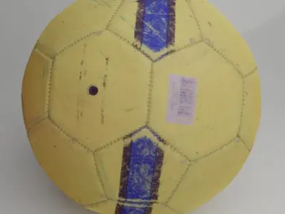 Old photo scanned soccer ball 3D model
