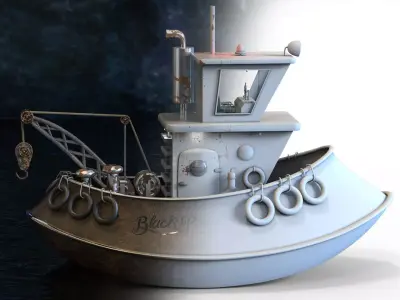 Ship 3d model low-poly and Print Low-poly 3D model