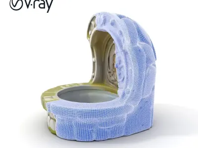 Antique Stone Well Entrance with Arch Model Pack Low-poly 3D model