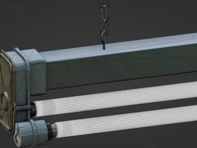 Fluorescent ceiling light 01 Low-poly 3D model