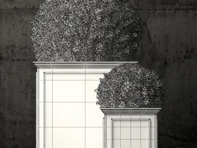 Restoration Hardware estate zinc framed panel planters 3D model