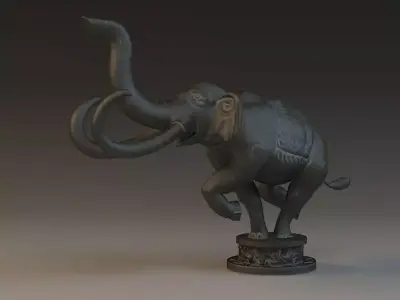 sculpture statue animal statue elephant statue 3D model