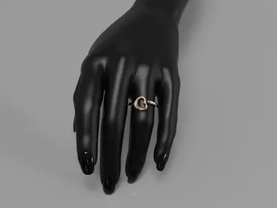 Heart Ring 3D print model 7