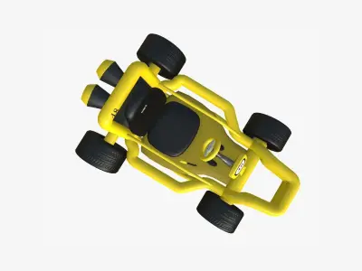 Cartoon Kart H06 Yellow - Vehicle Racing Design Low-poly 3D model