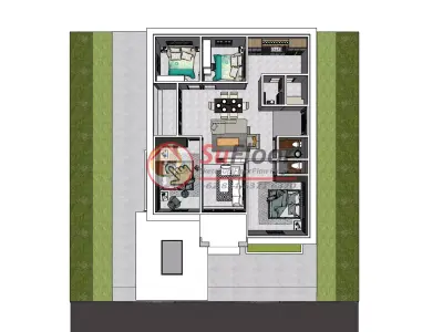 House 10x13m code 573 - Sketchup 3D model 3D model 3D model