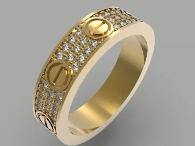 Love Paved Wedding Ring 18 1mm 3D print model