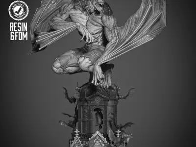 B3DSERK Man Bat Sculpture 3D print model