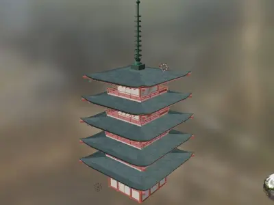 Chureito Pagoda Realistic Recreation 3D model