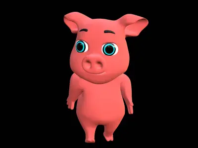 cartoon pig 3D model