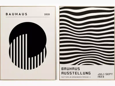 Bauhaus RedSunshine Poster Set 3D model