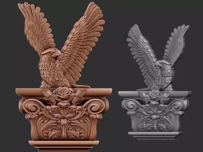 EAGLE CARVED ARCHITUAL ORNAMENT -BASS RELIEF 3D print model