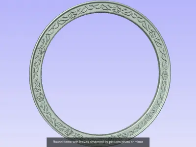 Round frames with ornament for pictures photo mirror cnc 3D Model Collection