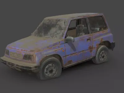 Abandoned Car - Suzuki Vitara Classic Low-poly 3D model
