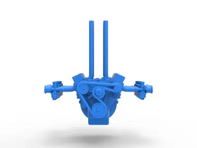 Engine V8 for Hot rod Version 3 Scale 1 to 25 3D print model