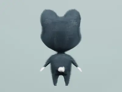 cute cartoon cat 3D model