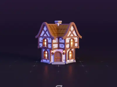 Stylized Medieval House Free 3D model