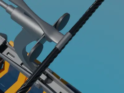 Armchair for ski lift for four seats 3D model