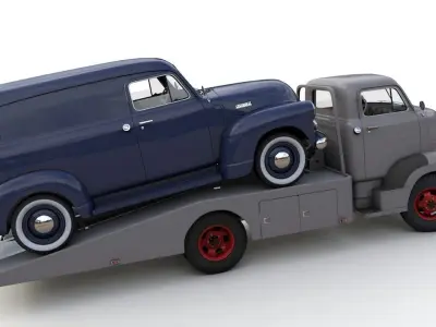 CHEVY COE TOW TRUCK 1949 and 3100 PANEL TRUCK 1951 3D model